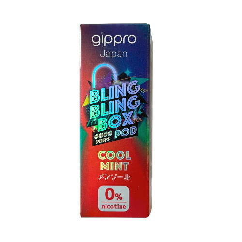 gippro Bling Bling Box ジップロ 電子タバコ フレーバー カートリッジ ベイプ ノンニコチン ノンタール メンソール 約6000回 本体は別売り【メール便250円対応】