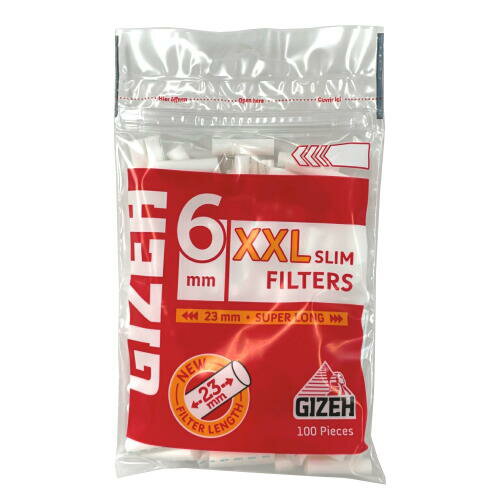 GIZEH ギゼ XXL スリムフィルター 糊付き 100個入り シャグ 喫煙具【メール便250円対応】