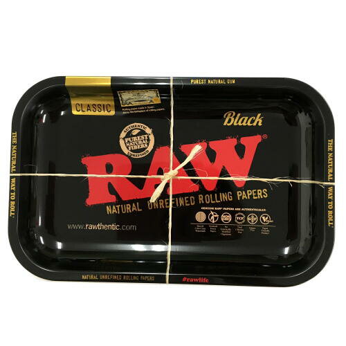 RAW ロー ブラックゴールド メタルトレー スモールサイズ シャグ 喫煙具 ロウ 27.5×17.5センチ