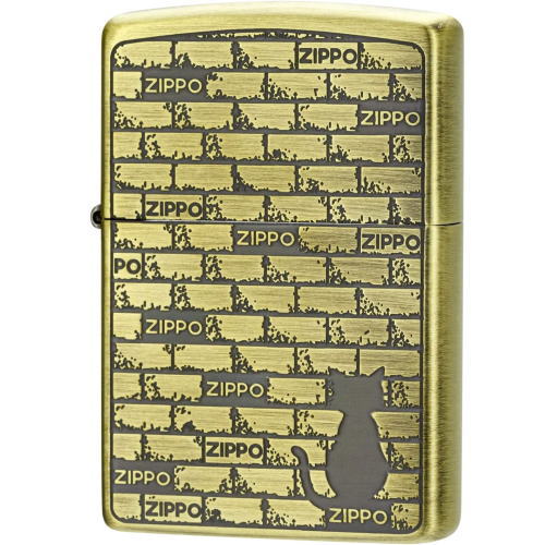 猫 ジッポ ジッポーライター zippo ブリックキャット ブラス BRICK CAT 1201s820 ねこ ネコ