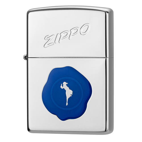 ジッポーオイルライター シーリングスタンプガール シルバー/ブルー zippo 