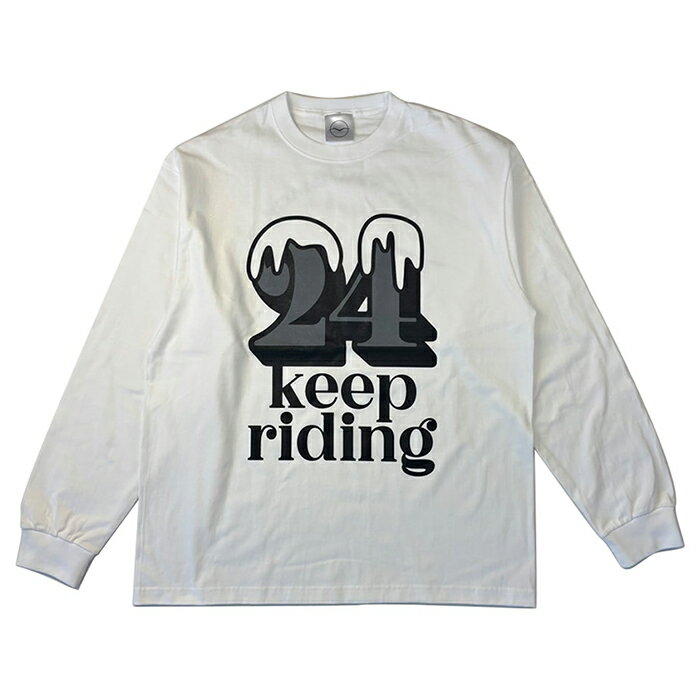 即納★店頭受取OK★ロンT 長袖 プリントT KEEP RIDING LONG SLEEVE bredren design ホワイト バックプリント スノーボード スノボ メンズ キープライディング ロンT 真木蔵人プロデユースブランド レディース ユニセックス
