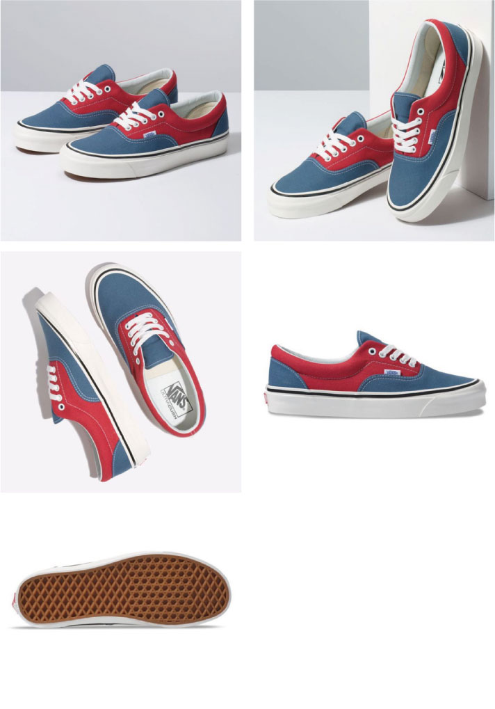 【VANS　ERA 95 DX (ANAHEIM FACTORY) OG NAVY/OG RED バンズ エラ [USA企画]】ヴァンズ スニーカー アナハイム メンズ レディース ユニセックス スケート スケーター カジュアル 定番 赤 青 紺 ネイビー 人気 裏原 定番 レトロ クラシック クラシカル