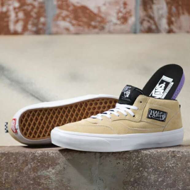 【 VANS [USA企画]　SKATE HALF CAB '92 TAUPE バンズ スケートハーフキャブ'92 スエード】スウェード スニーカー スケート SK8 スケボー ミドルカット ミッドカット ミッドトップ ハイカット カジュアル 裏原