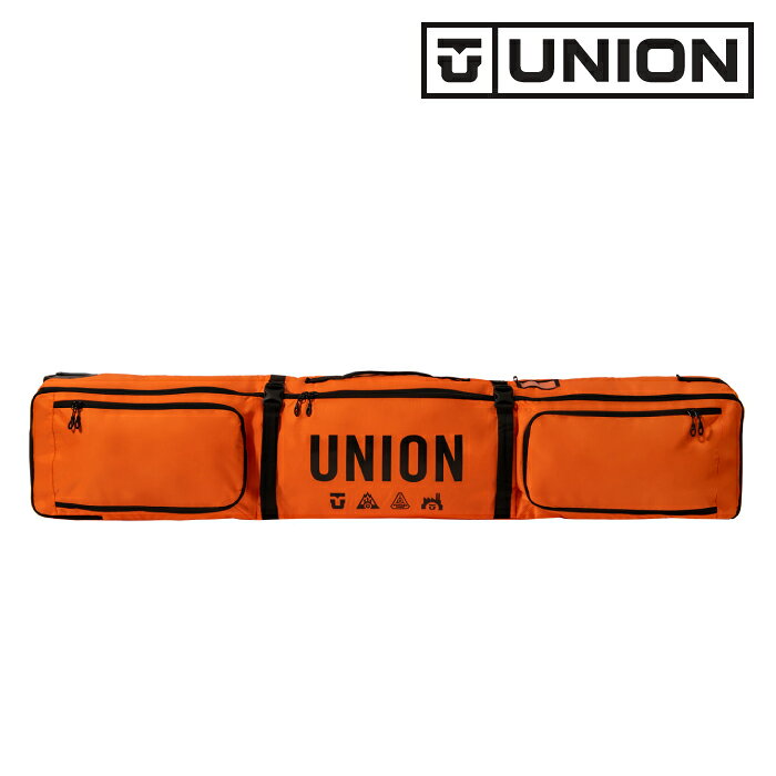 ■ブランド紹介 [UNION] UNION（ユニオン）は、2004年に誕生したスノーボードビンディング専門ブランドです。 「ビンディングをより良いものにする」という理念のもと、耐久性・軽量性・操作性を追求し、 独自の技術と革新的なデザインを取り入れた製品を展開しています。 ライダーの動きを最大限に引き出すため、細部までこだわった設計と高品質な素材を採用。 フリースタイルからカービング、パウダー、バックカントリーまで、幅広いライディングスタイルに対応する豊富なラインナップが魅力です。 世界中のトップライダーから支持され、初心者から上級者まで多くのスノーボーダーに愛され続ける、スノーボードビンディングを代表するブランドです。 ■商品紹介 [WHEELED BOARD BAG] Union Wheeled Travel Snowboard Bag Size: 165cm Materials: 100% Recycled Polyester Dimensions: 165x20x33cm (65x7.9x13") Volume: 110L (6.713 cu. in.) TECHNICAL SPECIFICATIONS: ・Board Divider ・2 Internal Board Straps ・2 External Accessory Pockets ・Removable Boot Bag ・Internal Mesh Accessory Pocket ・Durable 38mm Webbing Handles for One-Hand Rolling ・Oversized Wheels for Stability ・Full Circle 3D Padded Protection ・#10 YKK Zipper ・Trifold Design for Storage and Shipping ご注文前に、必ず当店規約・概要をご確認ください。 ■関連キーワード UNION ユニオン UNION BINDING UNION BINDINGS WHEELED BOARD BAG WHEELED BOARD BAG Orange ORANGE オレンジ 橙色 ホイールドボードバッグ ウィールドボードバッグ ウィール付きボードバッグ キャスター付きボードケース 26-27 2026-2027 2026 2027 日本正規品 国内正規品 正規品 店頭受取 店頭受け取り スノーボードケース スノボケース ボードケース スノーボードバッグ スノボバッグ ボードバッグ キャリーバッグ キャリーケース キャスター ウィール タイヤ付き 収納 持ち運び 運搬 保管 スノーボード スノボ SNOWBOARD スノーボード用品 スノボ用品 スノーギア スノートリップ スノーボード旅行 スキー旅行 遠征 飛行機 空港 移動 旅行 トラベル 車載 車移動 ゲレンデ 雪山 ウインタースポーツ メンズ レディース ユニセックス 男女兼用 人気 おすすめ 当店オリジナル商品はコチラ ▼ お店に遊びに来てね！ ▼ 店頭受け取りの設定方法はコチラ↑ 商品やチューニング、メンテナンス等々… 当店スタッフがお客様のお悩み相談お伺いします。