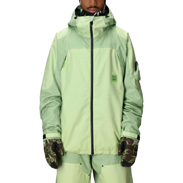 【店頭受取OK】日本正規品 スノーボード ウェア ジャケット シックスエイトシックス 686 MENS 686 HUF DOUBLE H SHELL JACKET Huf Green Colorblock メンズ 25-26 2