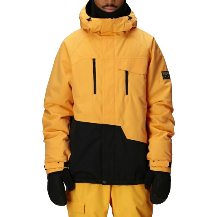 【店頭受取OK】日本正規品 スノーボード ウェア ジャケット シックスエイトシックス 686 MENS GEO INSULATED JACKET Yellow Gold Colorblock メンズ 25-26 2