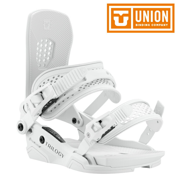 Built for the next generation of women's snowboarders. The Union Trilogy provides a smooth and comfortable ride feel that’s built for any rider, any condition, and any terrain. More women snowboarders choose to ride the Union Trilogy than any other snowboard binding on the market today. Ride like the best?ride the Union Trilogy. Binding Flex: 7/10 ●WOMEN'S BINDINGS SIZE CHART S M L US Men -5.5 5.5-7.5 8-10 US Women 4-6.5 6.5-8.5 9-11 MONDO 21-23.5 23.5-25.5 26-28 ※サイズはメーカー推奨となりますので、ブーツの種類により対応サイズ内であっても入らない場合もございます。