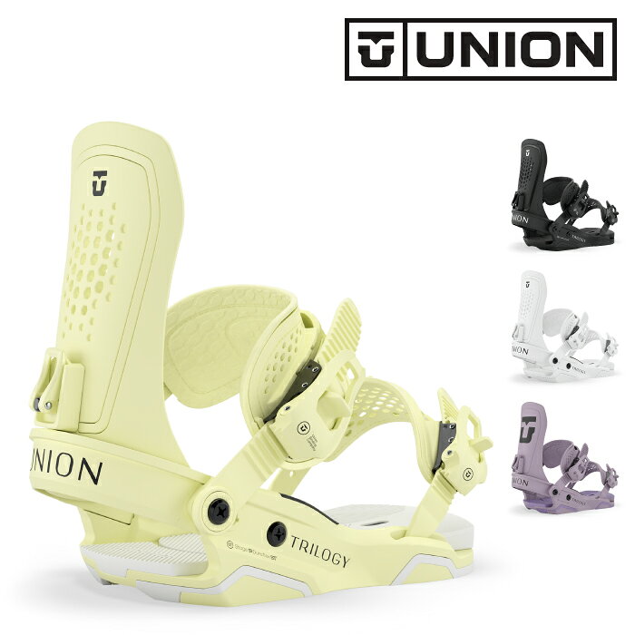 Built for the next generation of women snowboarders, the Union Trilogy provides a smooth, comfortable ride that works in any condition and on any terrain. More women choose the Trilogy than any other binding on the market. Ride like Mia-ride the Trilogy. Binding Flex: 7/10 Technology BASEPLATE: S9 Duraflex ST BUSHING: Molecular Bushing Suspension System FOOTBED: Non-Stick HP EVA CANTING: Yes HIGHBACK: S19 Duraflex ST FLAD: Cam-Lock HEELCUP: Extruded 3D Aluminum ANKLE STRAP: Exoframe 6.0 w/ PU Core TOE STRAP: TS 5.0 UltraGrip STRAP ADJUST: EXO Quick-Lock RATCHETS: Magnesium S2 w/ Steel Base HARDWARE: Grade 8.8 Steel COMPATIBILITY: 4x2, 4x4, Channel DISK: Camber Disk ●WOMEN'S BINDINGS SIZE CHART S M L US Men -5.5 5.5-7.5 8-10 US Women 4-6.5 6.5-8.5 9-11 MONDO 21-23.5 23.5-25.5 26-28 ※サイズはメーカー推奨となりますので、ブーツの種類により対応サイズ内であっても入らない場合もございます。 ▼ お店に遊びに来てね！ ▼ 店頭受け取りの設定方法はコチラ↑ 商品やチューニング、メンテナンス等々… 当店スタッフがお客様のお悩み相談お伺いします。