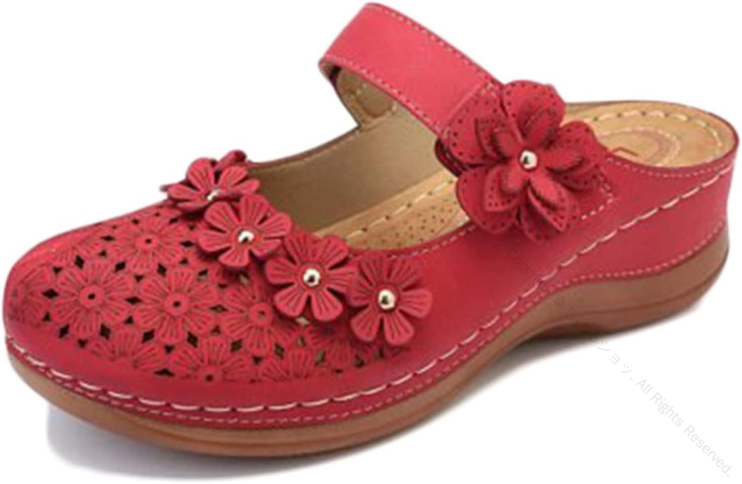 サンダル レディース 厚底 ウェッジソール ラウンドトゥ 花柄 コンフォート クッション入り 春夏用 ミュール つっかけ 幅広 おしゃれ 黒 痛くない 歩きやすい 疲れない 軽量 母の日 プレゼントに最適