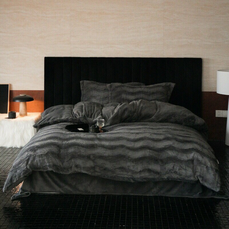 布団カバーセット 4点セット ふわふわ 北欧風 高品質 掛け布団カバー ダブル 秋冬用 プレゼント 防寒対..