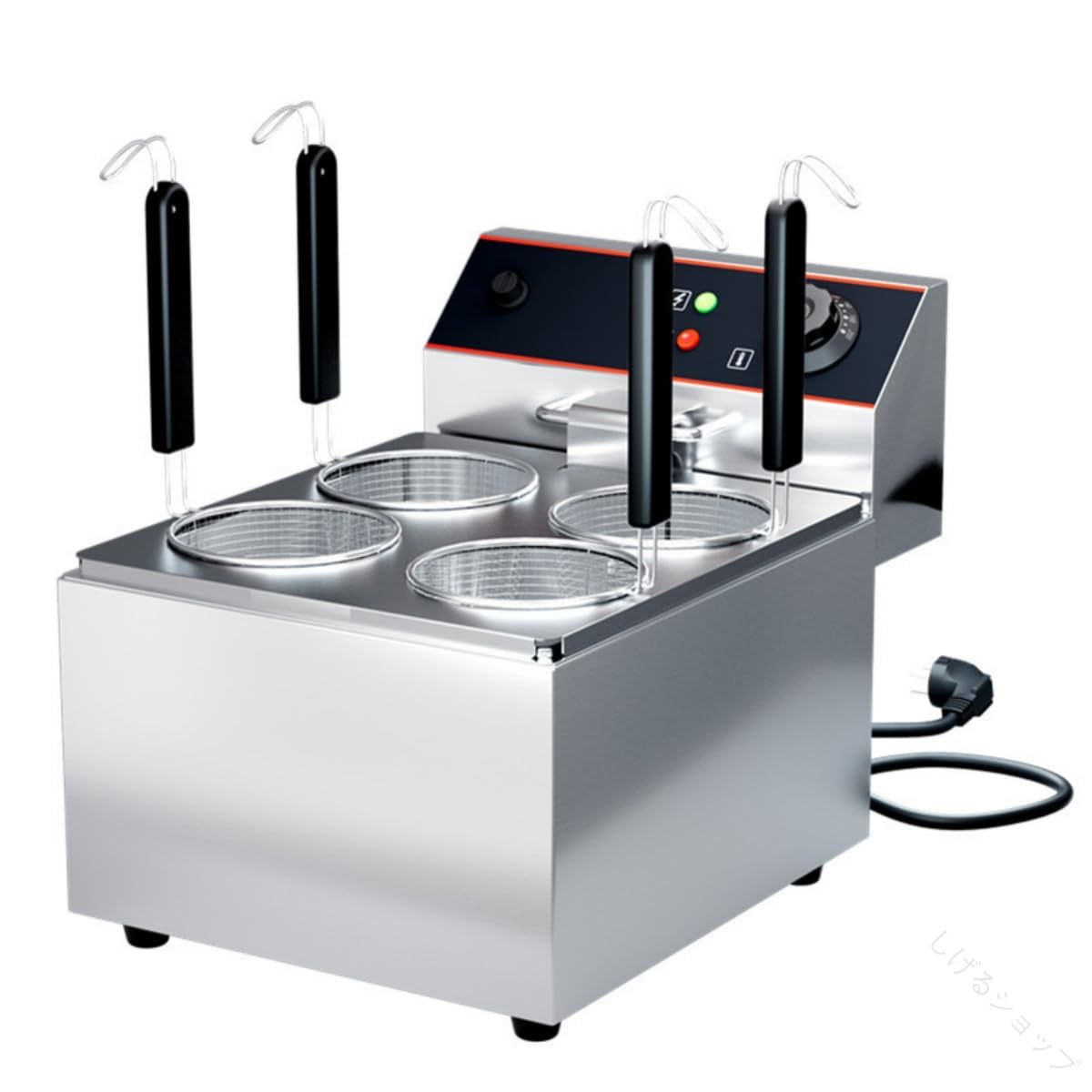 麺茹で器 ゆで麺器 茹で麺機 電気式麺茹で器 業務用卓上電熱ゆで麺炉 ステンレス鋼製 急速加熱 均一な..