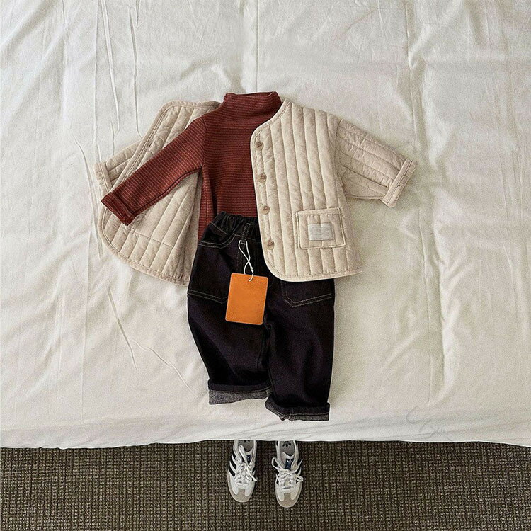 子供服 ベビー ジャケット アウター 長袖 キルティング 軽量 カジュアル コート 赤ちゃん 記念撮影 写真 誕生日 北欧 シンプル 出産祝い かわいい 男の子 女の子 キッズ 子供 春秋冬 前開き カーディガン 無地 着脱簡単 おしゃれで快適なデザインで普段使いやギフトにも最適