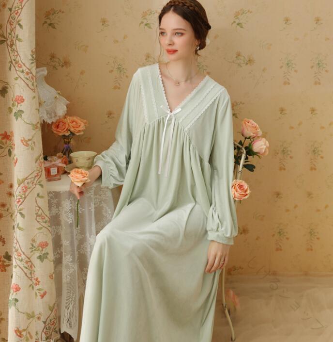 レディースパジャマ 長袖ネグリジェ ロング丈 5色 ワンピース 冬用 ふわふわ もこもこ 暖かい ゆったり..