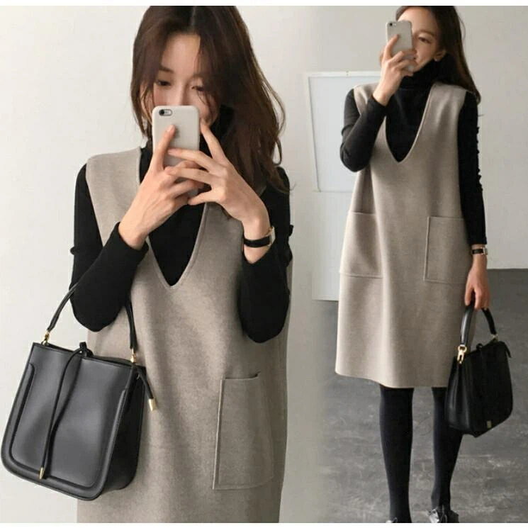 ジャンパースカート レディース 50代 40代 60代 秋冬用 ロング丈 マキシ丈スカート ノースリーブ Vネック Iライン サロペット オーバーオール ワンピース おしゃれで着心地良い大人向けファッション