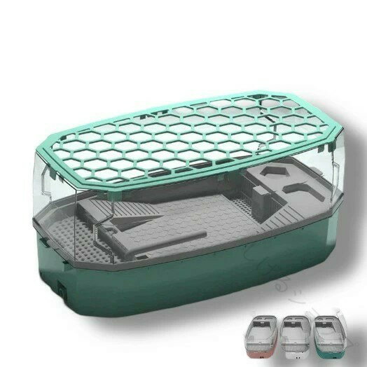 亀の水槽 飼育ケース タートルタンク 大きい カメの水槽 カメの飼育ケース 日向ぼっこ台 エサ皿 脱出防..