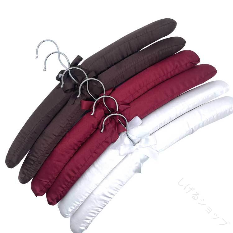 スポンジハンガー サテンハンガー 布ハンガー 布製 リボン付き ハンガー 衣類収納 たんす用 クローゼット 家庭用 ホテル コートハンガー 10本セット お洒落...