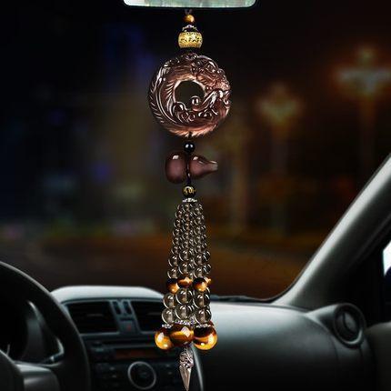 車用ルームミラーアクセサリー吊り下げ飾りジュエリーバックミラーペンダント黒曜石メンズブラックブラウン高級感あるデザインと耐久性抜群のカーデコレーション用品