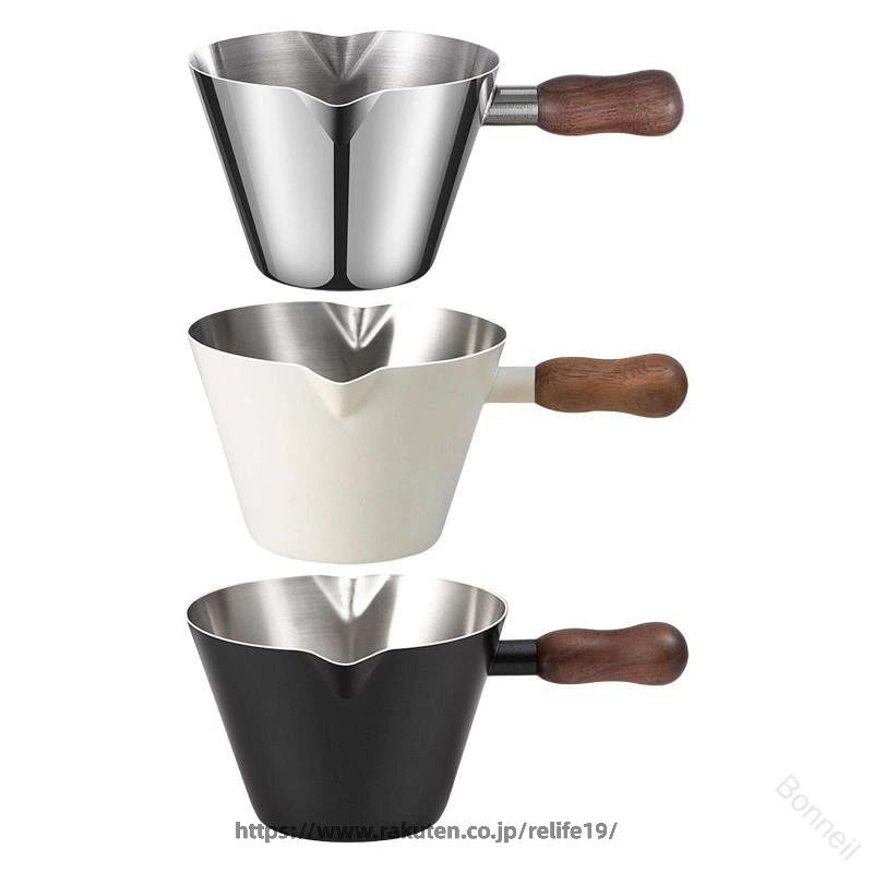 コーヒー計量カップ ステンレス製 木製グリップ 明確な目盛り ダブル注ぎ口 エスプレッソショットピッチャー 多目的 計量器具 ホーム カフェに適用 計量カップ 計量器 計量カップ ステ shigerushop-10088996 しげるショップ パッケージ画像