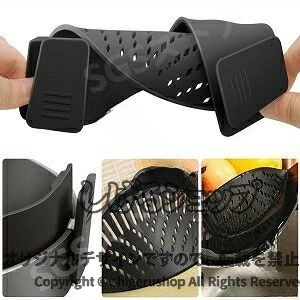 水切り 笊 ザル クリップ付き シリコンストレーナー 耐熱性 万能 キッチン雑貨 調理器具 小型 収納便利 パスタ そうめん 肉 野菜 果物 鍋 ボウル ポット セット compatible 台所用品 食洗機