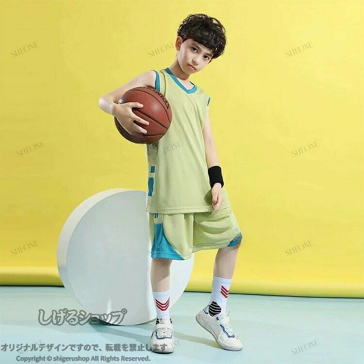 しげるショップのキッズ バスケット ユニフォーム 子供 セットアップ ミニ バスケ ユニホーム 男子 ミニバス 女子 tシャツ バスケウェア チーム 団体 小学生 中学生 高校生 選手権大会 バスケットボール｜アングル3