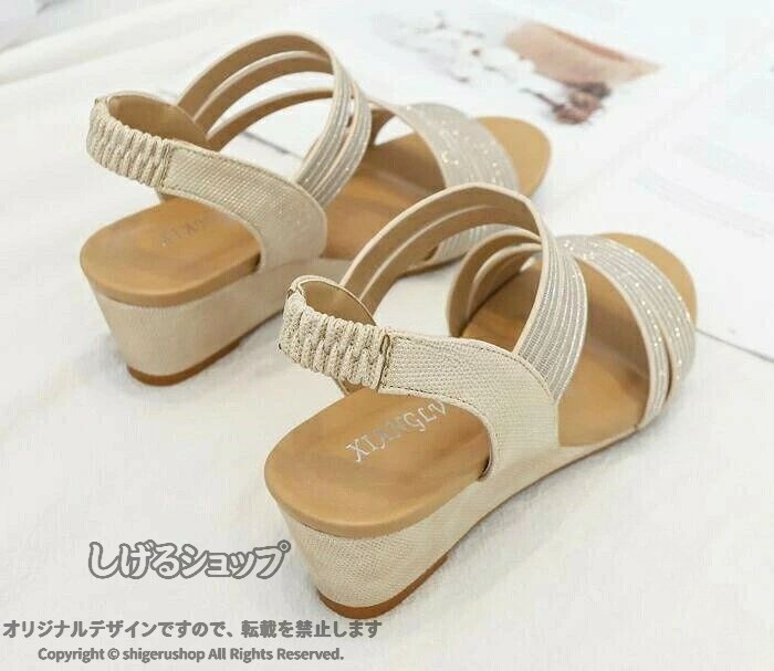 ヒール5cm サンダル レディース ウエッジヒール 軽い おしゃれ 紐 軽量 耐久性 歩...