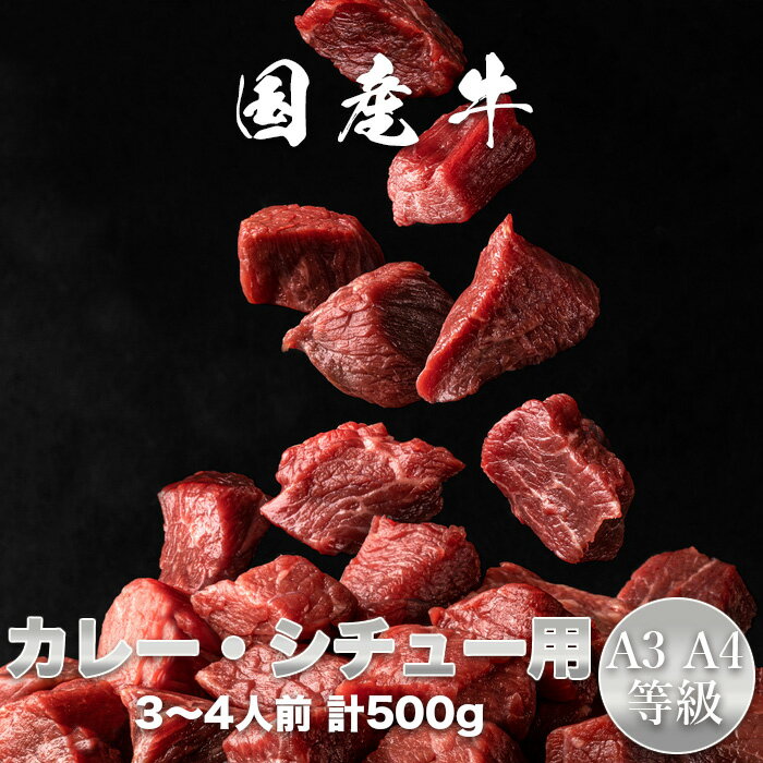国産牛 A3・A4等級 カレー・シチュー用（ネック・ブリスケ）500g 国産牛 カレー肉 シチュー肉 お中元 ..