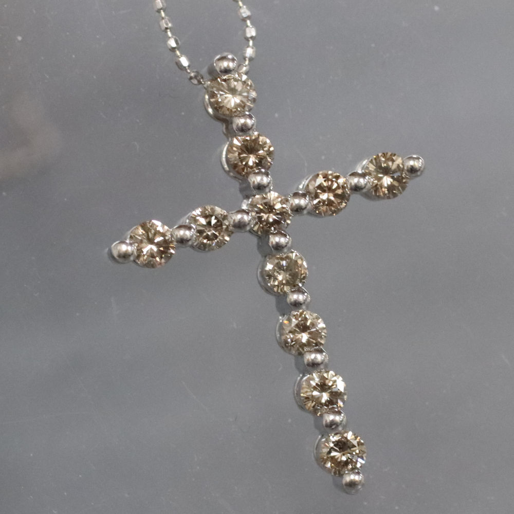 【中古】K18WG/750ダイヤモンドペンダント D1.00 4.5g ホワイトゴールド