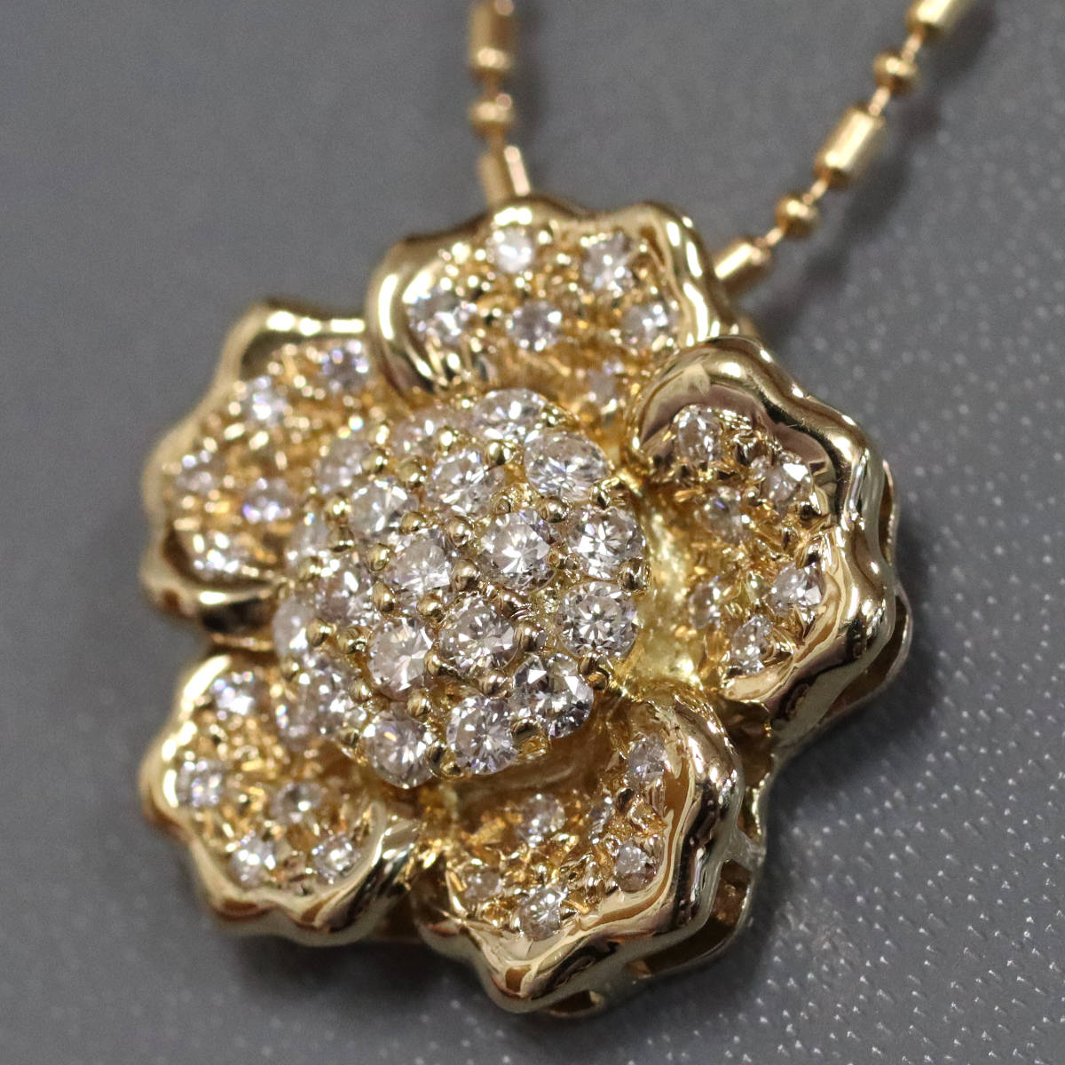 【中古】K18ダイヤモンドペンダント D1.00 9.0g イエローゴールド