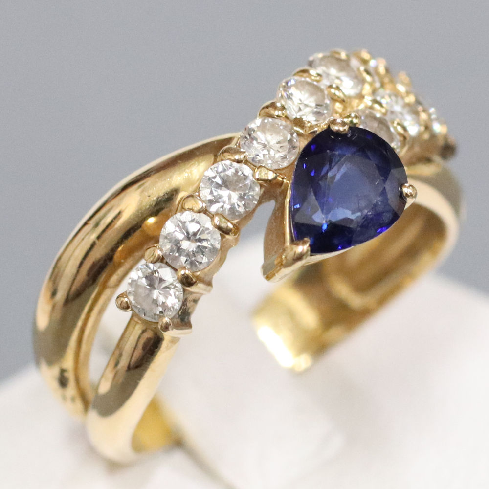 【中古】 K18サファイアリングS...