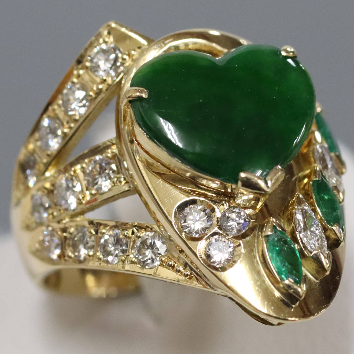 【中古】 K18ヒスイエメラルドダ...