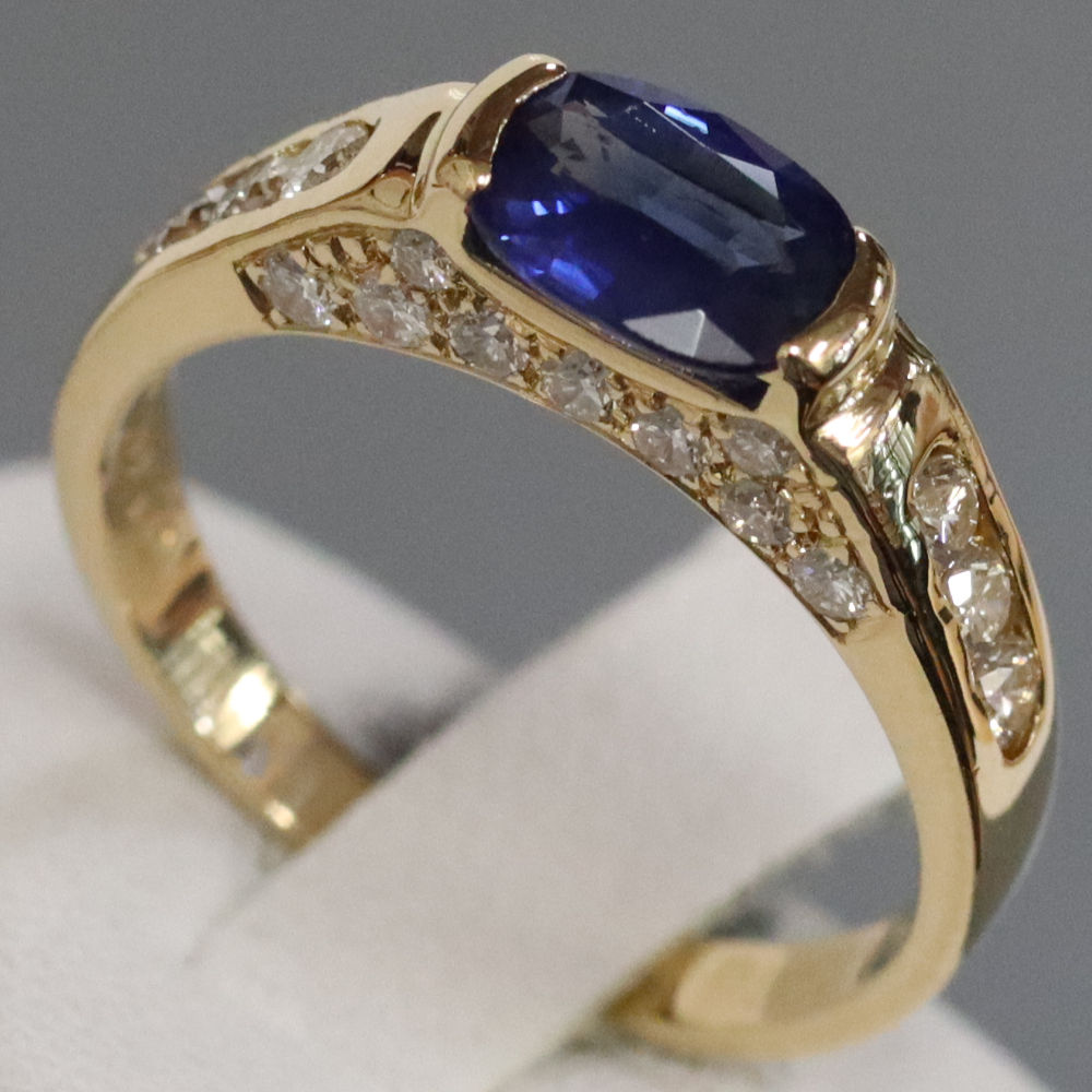 【中古】 K18サファイアダイヤモ...