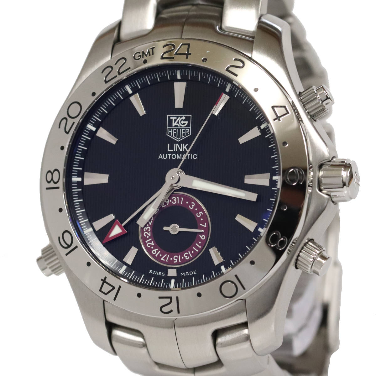 【中古】タグホイヤー リンク GMT(WJF2115.BA0587)ブラック文字盤 自動巻き