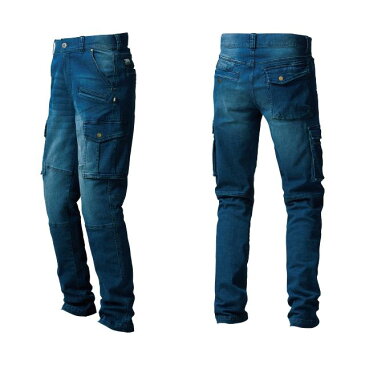 【3L】寅壱 デニムカーゴパンツ 8950-219 素材:ストレッチデニム(綿98%・ポリウレタン2%) ストレッチデニム ビンテージ加工 トラデニム かっこいい作業服 作業ズボン