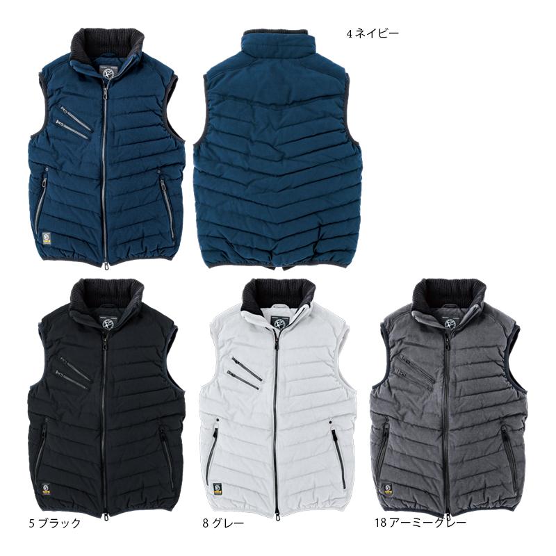 防寒ベスト イーブンリバー ハードクロスベスト RSX5005 2ZIP 防寒服 防寒着 中綿 男女兼用 メンズ レディース かっこいい おしゃれ 作業服 作業着 大きいサイズ