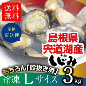 送料無料!宍道湖産砂抜き冷凍大和しじみ(シジミ)Lサイズ3kgを爆安で御提供します。