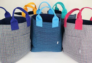 カラフル阿波しじら織トート(大) 日本製 和モダン かわいい 選べる5柄 カラフル お出かけ ギフト 母の日