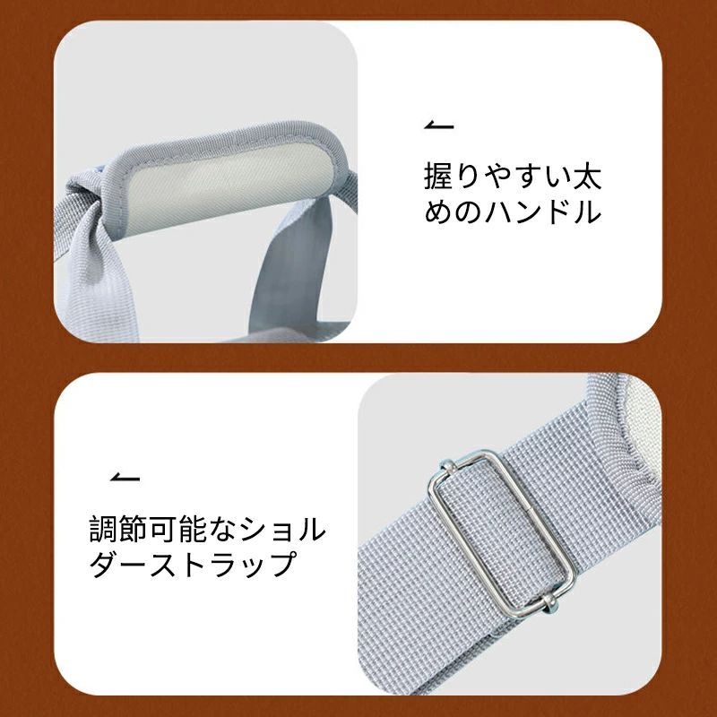 shikakuの2Ways ペットキャリー 二層構造 バッグ ショルダー 猫バック バック 猫 犬 小型犬 軽量 折り畳み ペットキャリーバッグ 斜めがけ 病院 ドライブ 避難 おしゃれ ペットキャリーケース 四季を通じて使用可能｜アングル2