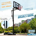 全店商品5%ポイントバック バスケットゴール ワンタッチで高さ調整 6段階高さ調節 公式&ミニバス対応 230-305cm 移動可 工具付き ゴールネット バックボード リング ミニバス 一般用 屋外用(3)