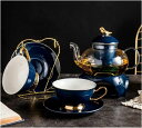 紅茶ポット セット ティーセット ティーポットセット 8個のティーセット 磁器コーヒー 紅茶サービス カップホルダーカップ ソーサースプーンアフタヌーンティー ...