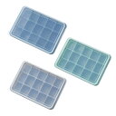 全店商品5%ポイントバック 製氷皿 シリコン (便利な蓋付き/15個穴仕様) アイストレー (3色セット)