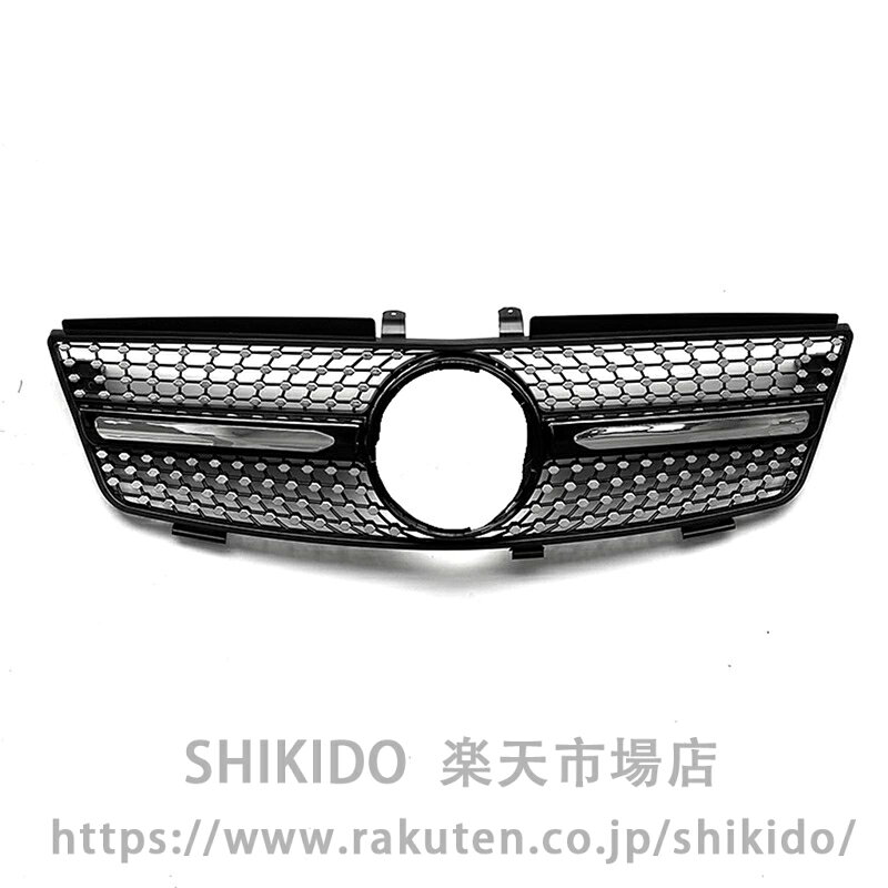 ブラックシルバーフロントバンパーグリル Benz MLクラスW164 2005-2008用