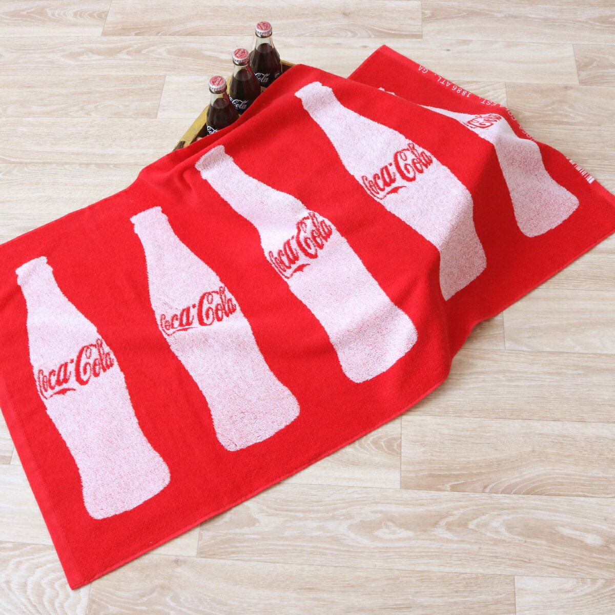 コカ・コーラ レジャータオル 60×110cm Coca・Cola グッズ プール タオル 綿100％ ...