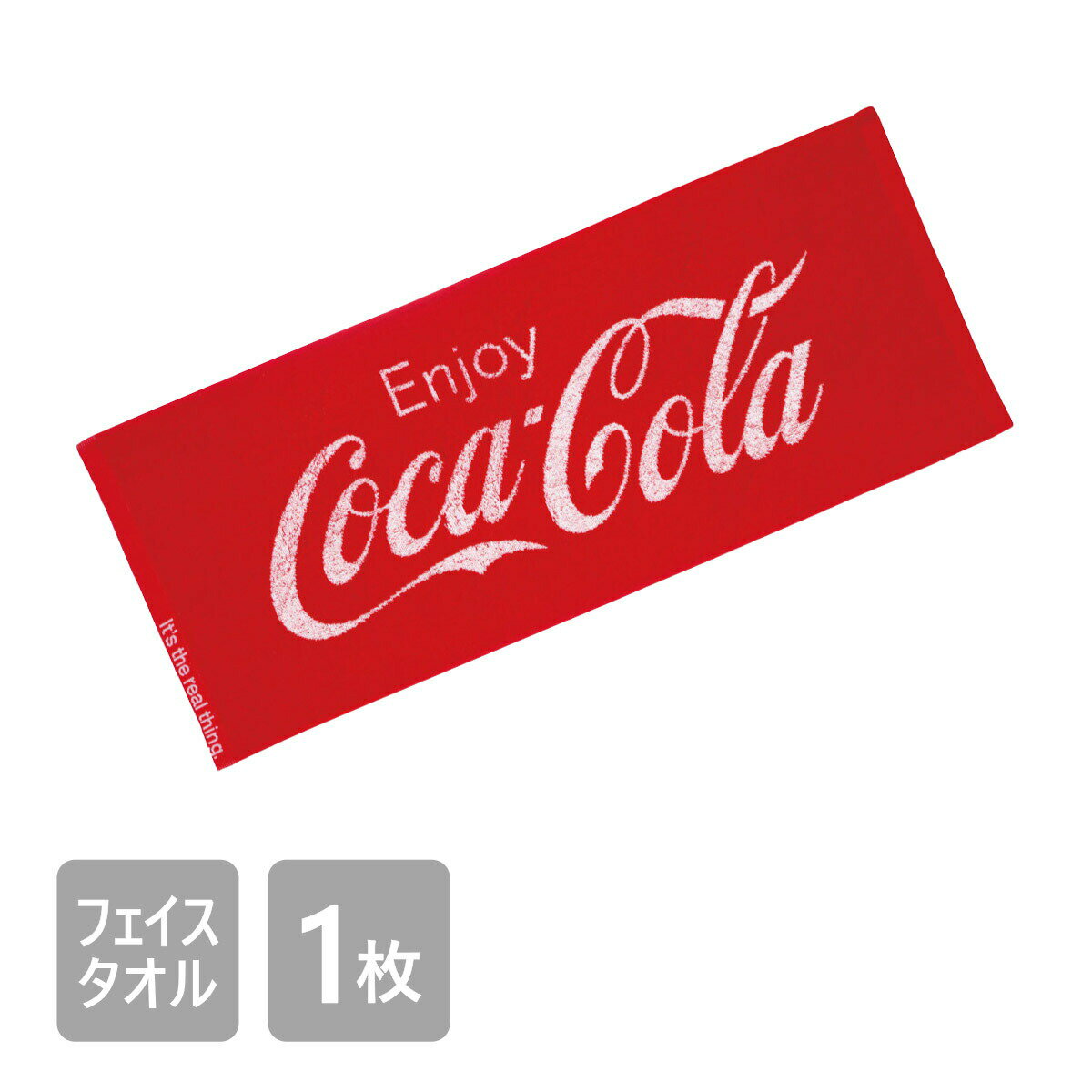 コカ・コーラ フェイスタオル 34×80cm Coca・Cola グッズ 綿100％ ジャガード プール タオル かっこいい おしゃれ バラエティー 大人 こども ロゴ ウイング