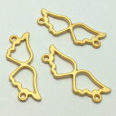 (2個セット)天使の羽 ブラス パーツ エンジェル 翼 チャーム コネクター 真鍮 空枠 レジン マットゴールド ハンドメイド