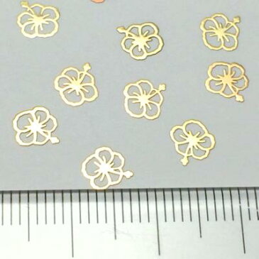 (10枚セット)ハイビスカスのメタルパーツ フラワー ゴールド お花 レジン封入 ネイル 夏モチーフ ハンドメイド