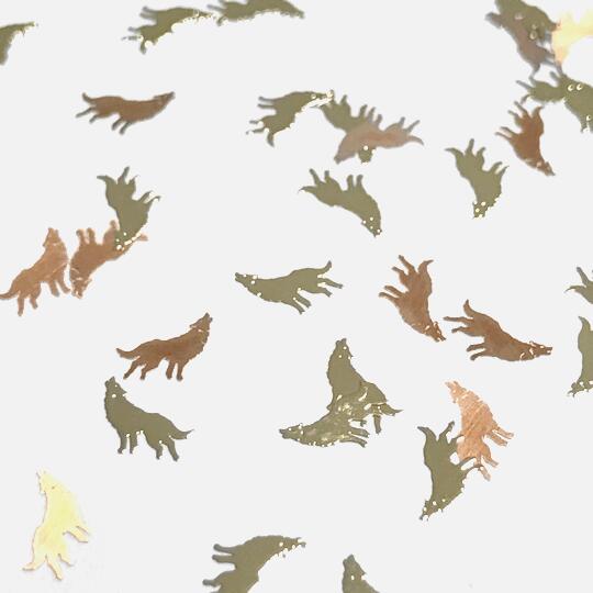 （10枚セット）オオカミのメタルパーツ ゴールド 狼 遠吠え ウルフ 動物 アニマル 薄型 ネイル レジン ハンドメイド