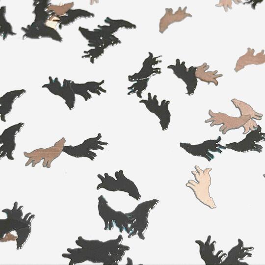 （10枚セット）オオカミのメタルパーツ ブラック 狼 遠吠え ウルフ 動物 アニマル 薄型 ネイル レジン ..