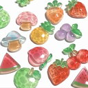 (3個セット)フルーツ デコパーツ 大きめ 果物 アクリル 野菜 さくらんぼ ぶどう スイカ 桃 苺 パイナップル 青林檎 にんじん きのこ レジン封入 ネイル...