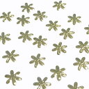 (10個セット)フラワーのデコパーツ ゴールド レジン封入 お花 レジン ネイル ハンドメイド
